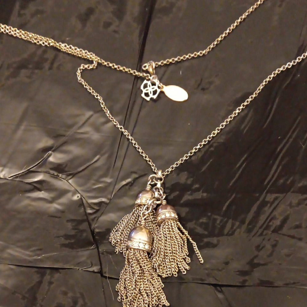 Elegant Silver Tassel Necklace